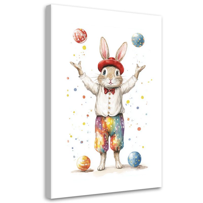 Obraz dla dzieci Feeby Królik Żongler Cyrk Kolorowy 40x60cm 1szt