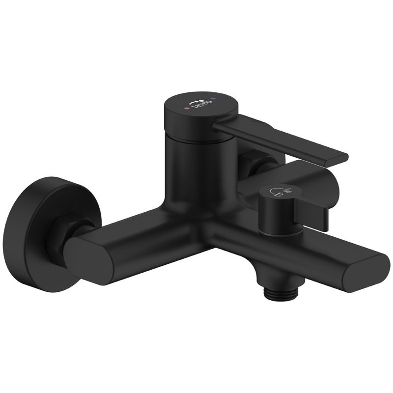 Bateria Wannowa Laveo Ścienna Pinar Aerator Neoperl Czarna 1 szt.