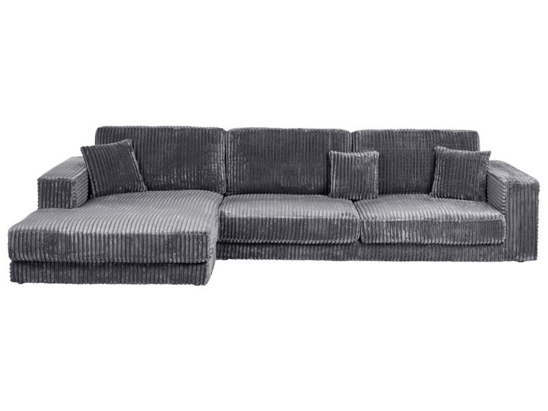 Narożnik 4-osobowy sztruksowy prawostronny ciemnoszary Lofoten 1 szt.