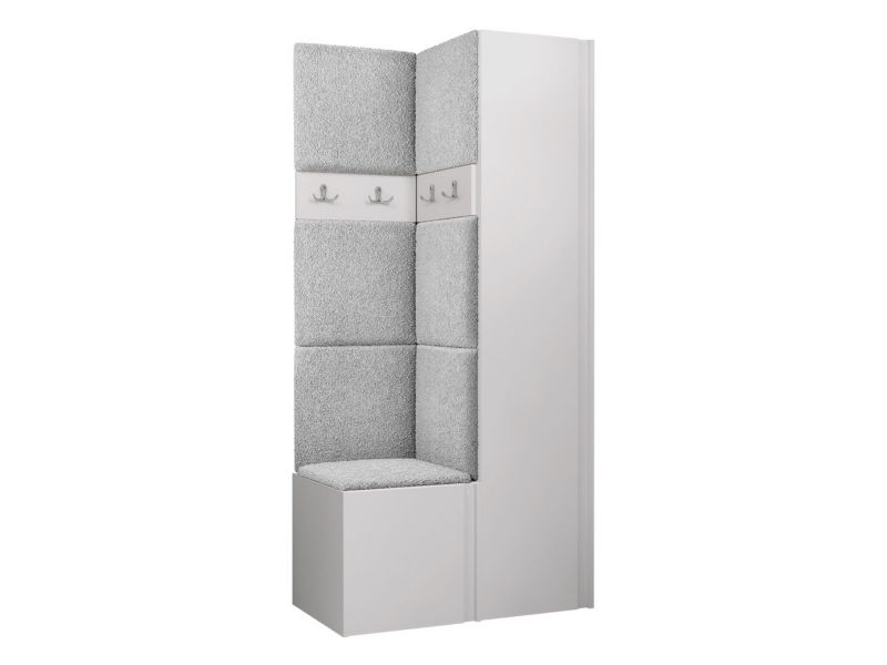 Garderoba MIRJAN 24 Orion XXIV biały + szara bukla 1 kpl.