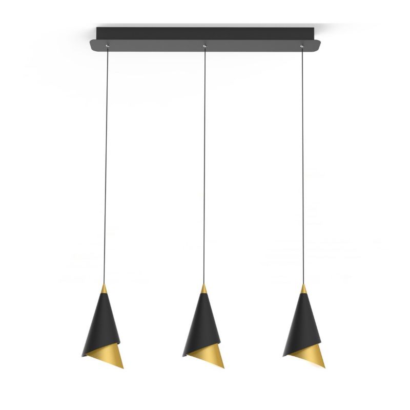 Lampa sufitowa wisząca Italux Raalto 3595 czarno-złota nowoczesna wbudowany LED 21W 1 szt.