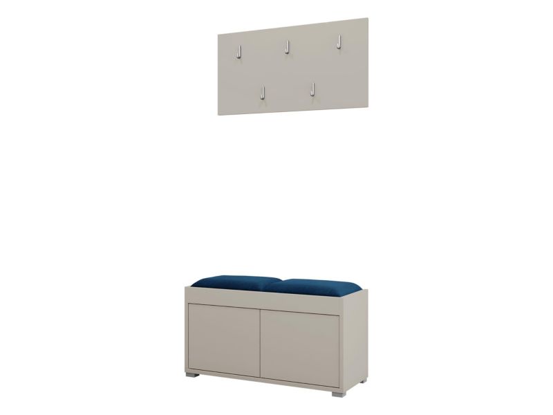 Garderoba MIRJAN 24 z siedziskiem Gesita VII beżowy/szafirowy plusz 1 szt.