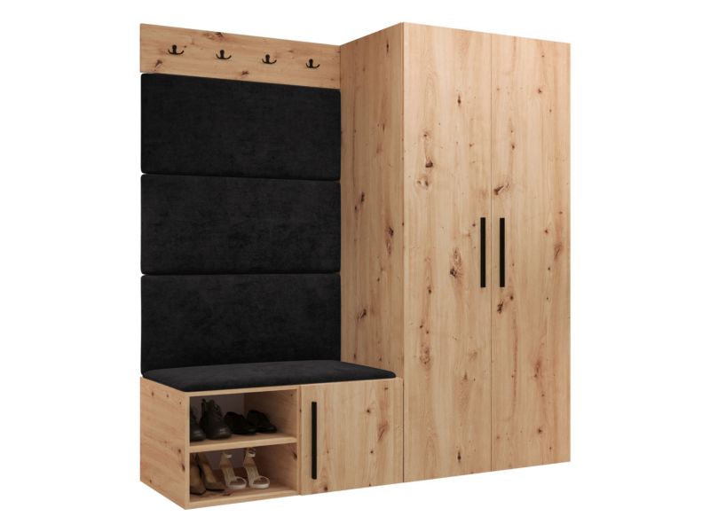 Garderoba MIRJAN 24 Medi I dąb artisan + czarny 1 kpl.