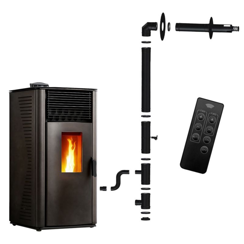 Piec na pelety Sannover Anita 12 kW Biały + kompletny zestaw instalacyjny 1 szt.