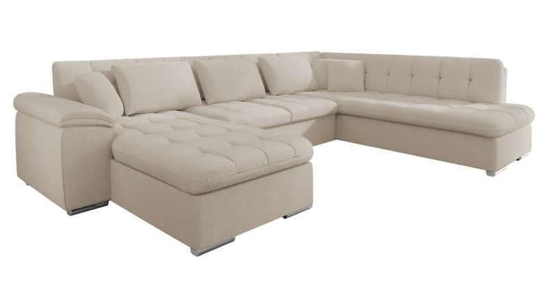 Narożnik z funkcją spania MIRJAN 24 Niko Bis Premium prawy jasnobeżowa bukla 1 szt.