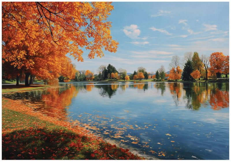 Fototapeta WALLARENA Do Sypialni Salonu Na Flizelinie Krajobraz Drzewa Jezioro Niebieski 350x250 cm 16190VX7 1 szt.