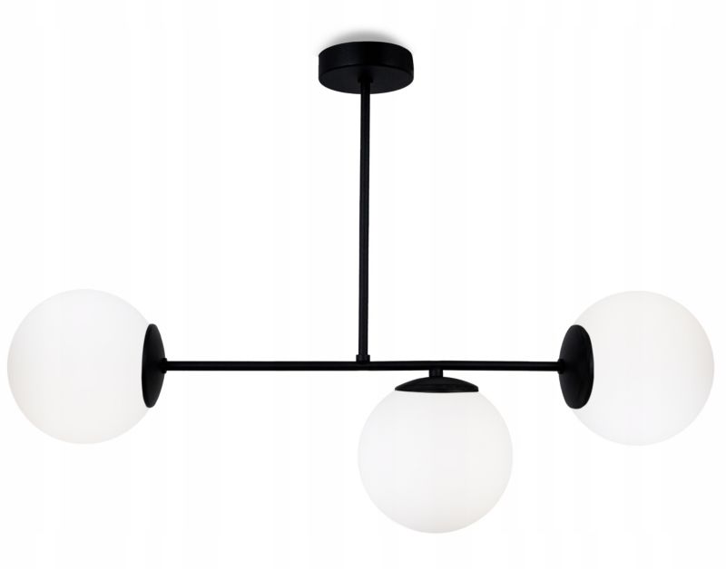 Lampa sufitowa wisząca Light Home LH Palermo 3x E14 40W klosz biały/czarny 1szt.
