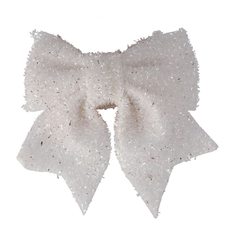 Kokarda dekoracyjna 19 x 22 cm biała