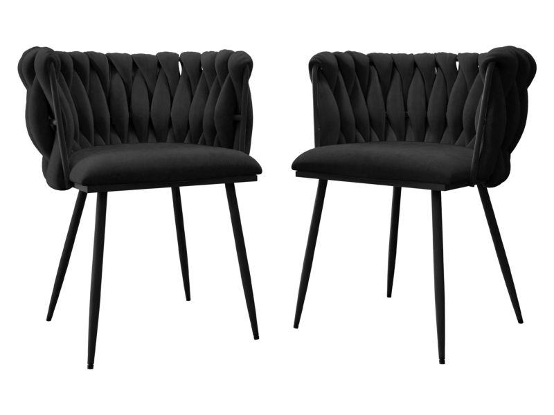 Komplet 2 krzeseł tapicerowanych MIRJAN 24 Muz DC-1142/BK czarny 2 szt.