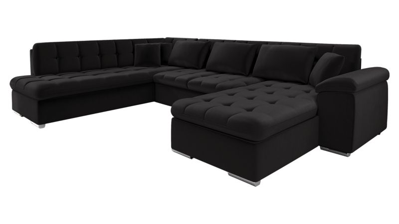 Narożnik z funkcją spania MIRJAN 24 Niko prawy czarny 1 szt.