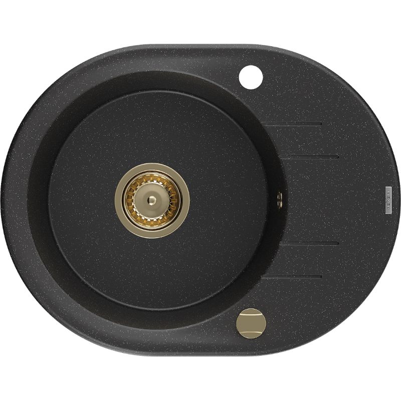 Zlewozmywak granitowy wpuszczany Mexen Leo 1-komorowy czarny/srebrny 900 x 500 mm - 6501901010-73-B 1 szt.