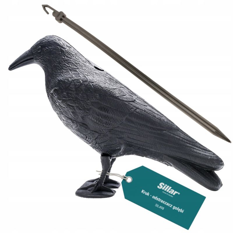 Odstraszacz ptaków, gołębi, Sillar, duży kruk, na balkon, działkę, plastikowy, 36x10x11cm, 1szt