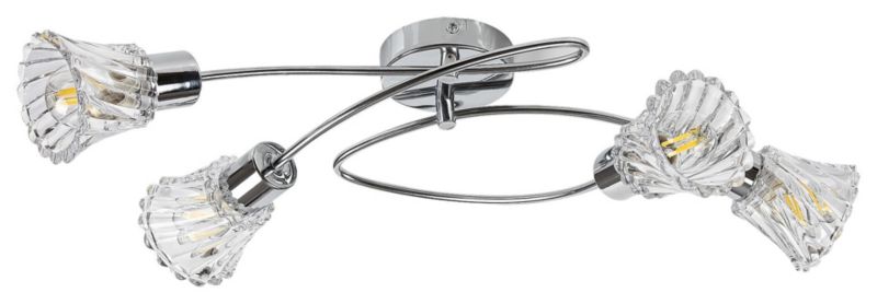 Lampa sufitowa wisząca Rabalux Hestia chromowana przezroczysty wym: 18 x 64 x 24 cm 4xE14 x 1 szt.