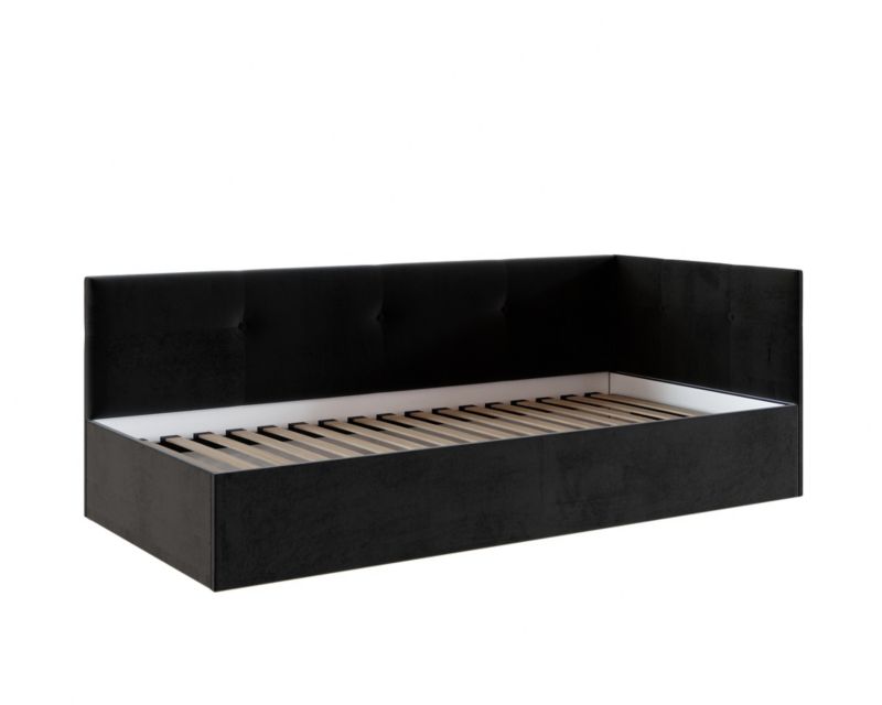 Łóżko młodzieżowe tapicerowane FDM FREDDY 90x200 czarne ze stelażem podnoszonym 1 szt.