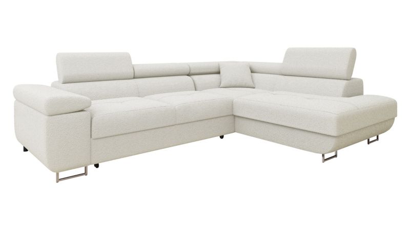 Narożnik z funkcją spania MIRJAN 24 Torezio Premium prawy śmietankowa bukla 1 szt.