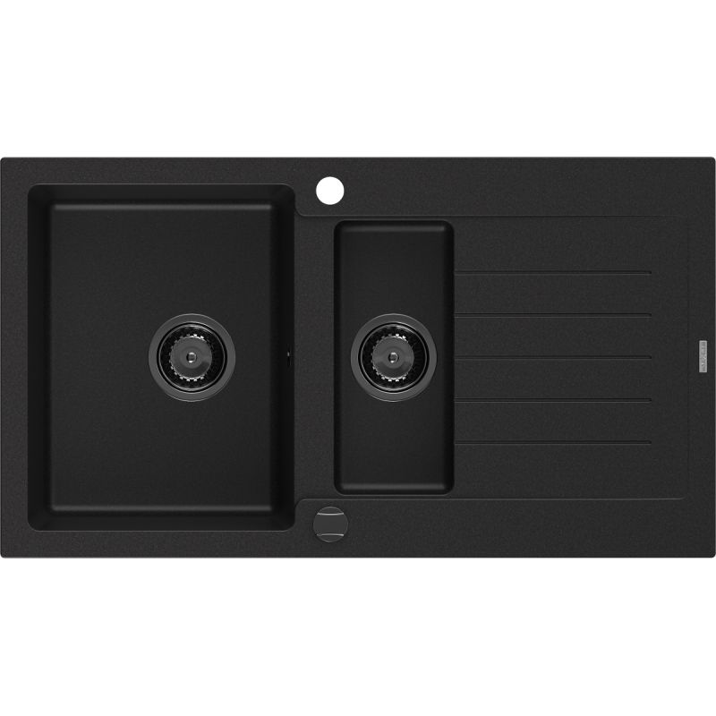 Zlewozmywak wpuszczany Mexen Matias 1,5-komorowy czarny 900x505 mm - 6502901505-77 1 szt.