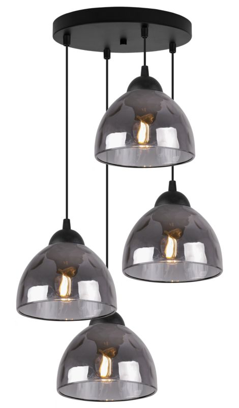 Lampa sufitowa wisząca Light Home LH Venice 4x E27 60W okrągły klosz grafitowy 1szt.