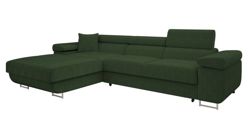 Narożnik z funkcją spania MIRJAN 24 Torezio Mini Sztruks lewy ciemnozielony 1 szt.