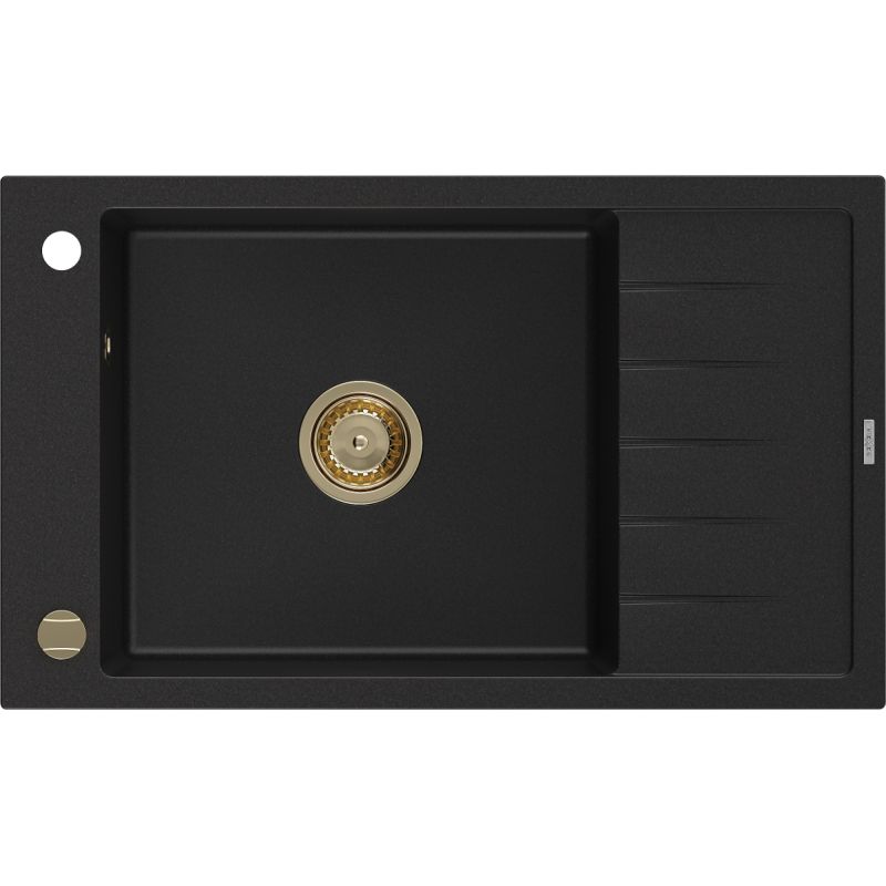 Zlewozmywak wpuszczany Mexen Elias 1-komorowy czarny 795x480 mm 6511791005-77-G