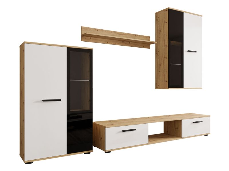 Meblościanka MIRJAN 24 Salsa dąb artisan + biały 1 kpl.