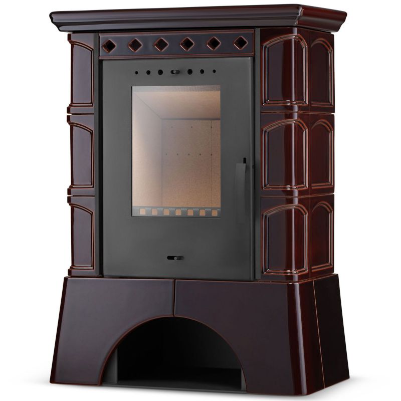 Piec FLAMA kominek kaflowy wolnostojący koza ATOL 10 kW Brown