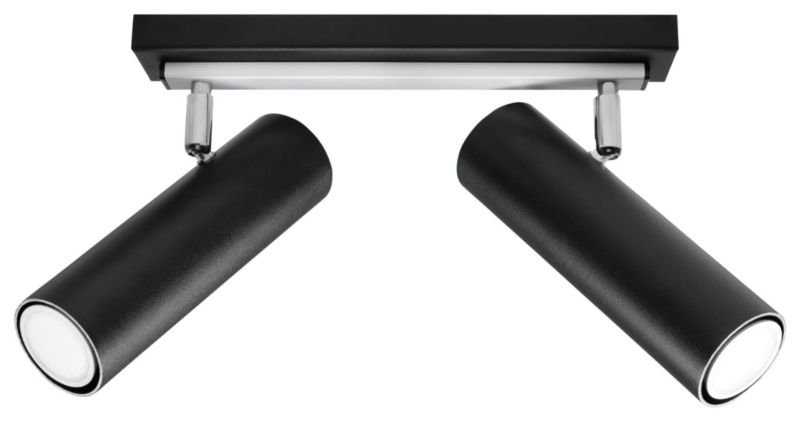 Spot oprawa sufitowa Sollux Lighting Direzione czarny-chromowany 2 x GU10 x 40W IP20 wym: 30 x 30 cm - 1 szt.
