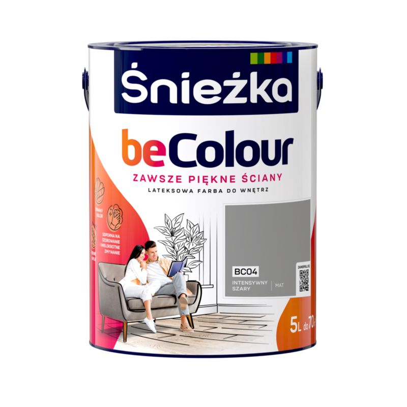 Farba Śnieżka Becolour intensywnie szary 5 l