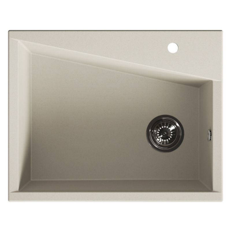 Zlewozmywak Granitowy, Laveo, Beżowy, Grenada, Jednokomorowy, 48x60cm, z syfonem, 1 szt.