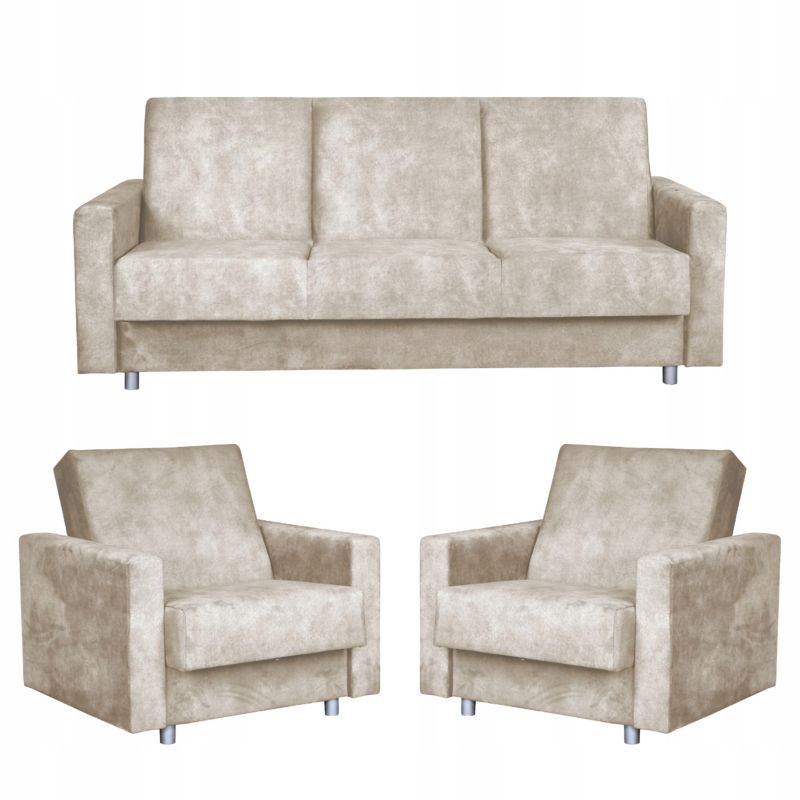 Zestaw mebli do salonu kanapa fotele Family Meble Alicja beżowy 1szt