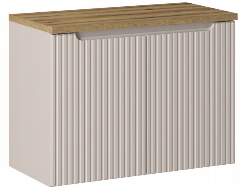 Szafka pod Umywalkę łazienkowa 80 cm Wisząca z Blatem Dąb Nova Kaszmir Kaszmirowa Furnidea 1 szt.