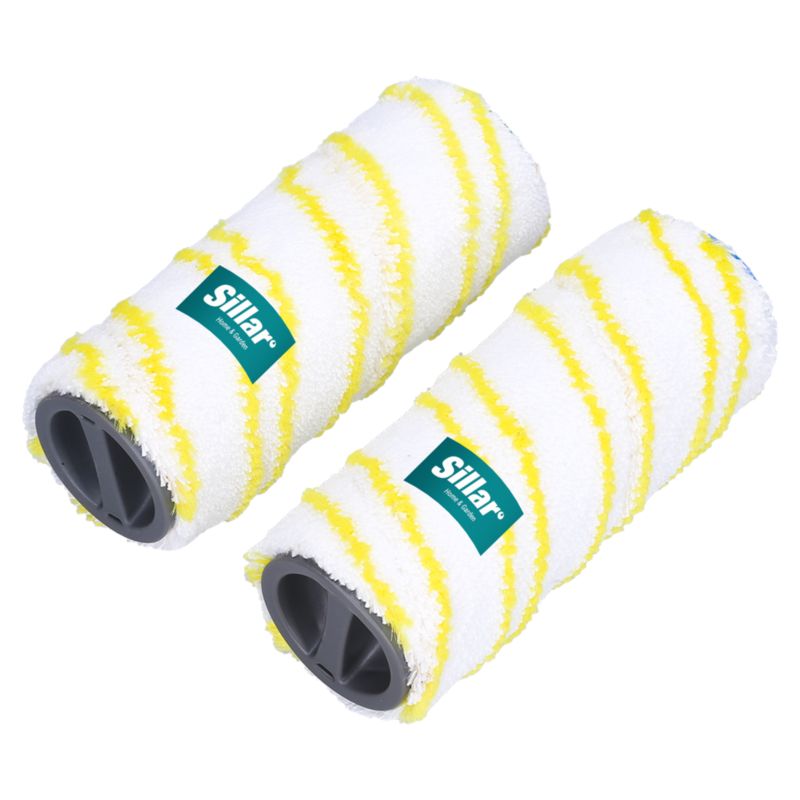 Wałki do mopa elektrycznego, Sillar, zamiennik do Karcher FC7 FC3 FC3D FC5, pady, mikrofibra, żółte, 2szt