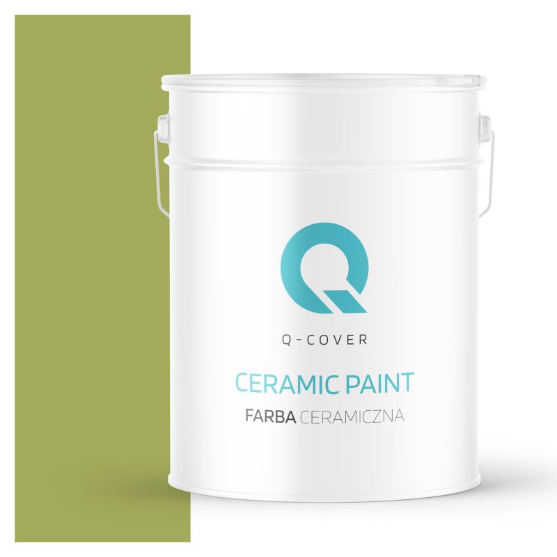 Farba Ceramiczna Do Ścian i Sufitów Q-Cover Groszkowy ciemny H2437 Głęboki Mat 10L