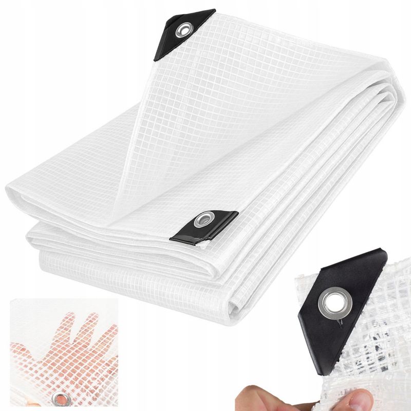 Plandeka zbrojona Bradas 3x4m 100g/m² gruba wodoodporna mrozoodporna przezroczysta 1 szt.