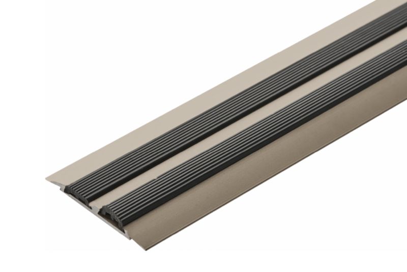 Profil progowy płaski szeroki z gumą Cezar Szampan 1000x45x3,5mm aluminiowy 1 szt.