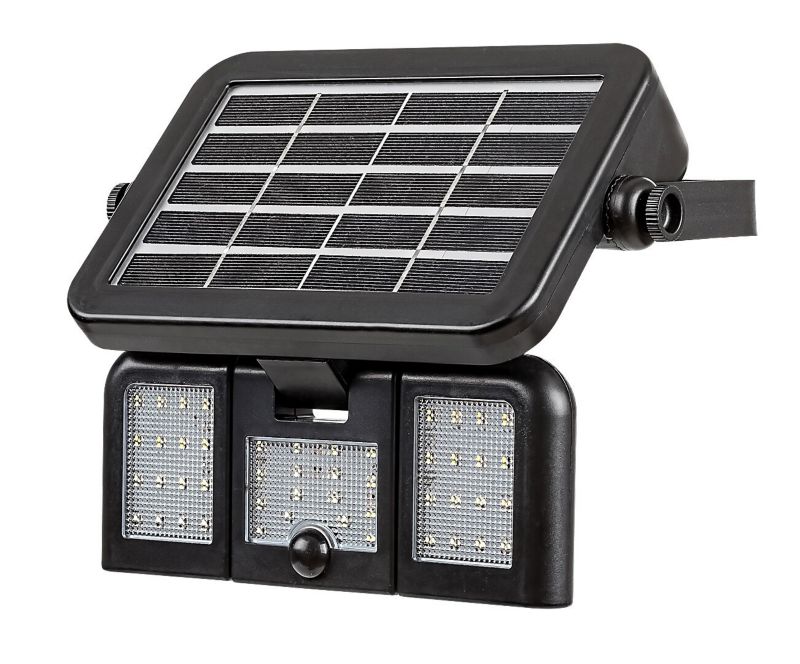 Naświetlacz solarny LED Rabalux czarny LED 9.6W 4000K 500lm czujnik ruchu IP44 wym: 13 x 20 x 20 cm tworzywo sztuczne - 1 szt.