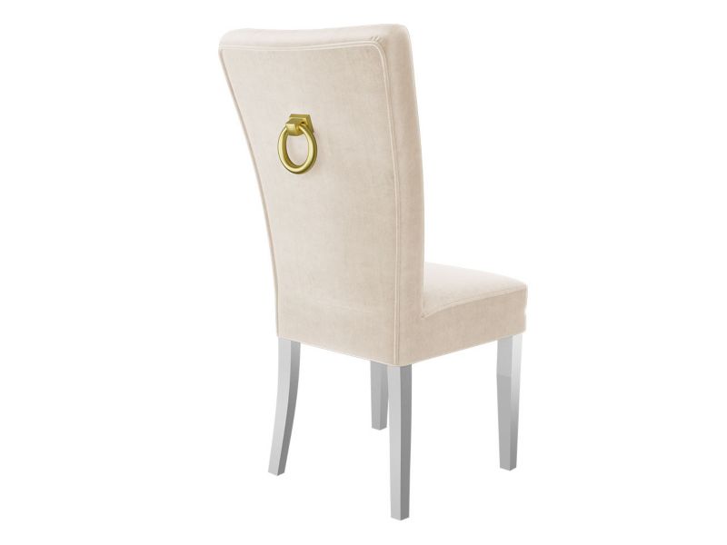 Krzesło MIRJAN 24 S67 biały półmat + kremowy + kołatka złota 1 szt.