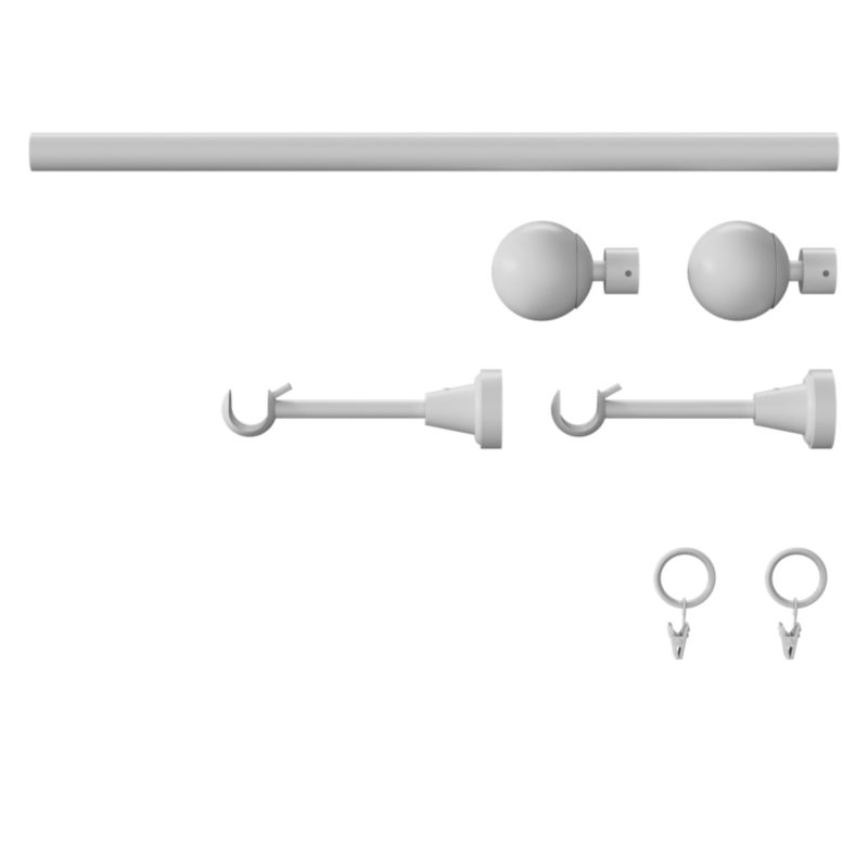 Karnisz pojedynczy GoodHome Anafi 19 mm 200 cm kula biała