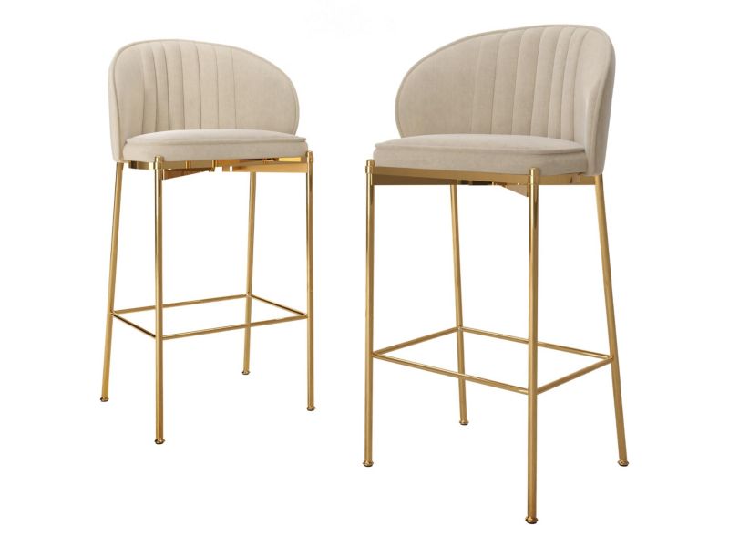 Komplet dwóch hokerów MIRJAN 24 Muz BS-1258/GL beż 2 szt.