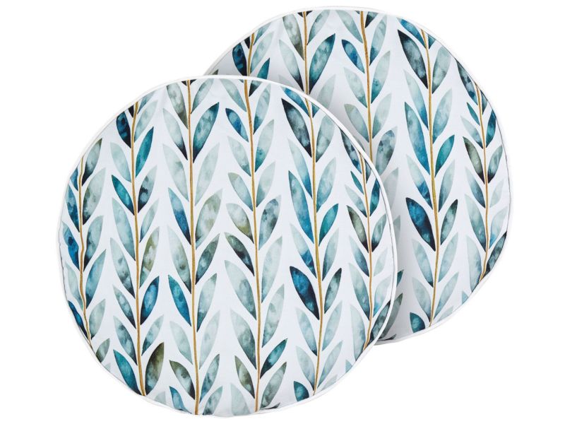 Zestaw 2 poduszek ogrodowych Wzór roślinny Loano 40 x 40 cm Zielony 1 par.