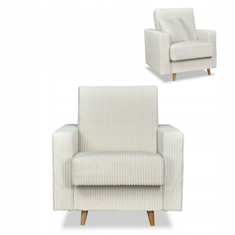 Fotel rozkładany do salonu z pojemnikiem Family Meble Rene beżowy 1szt