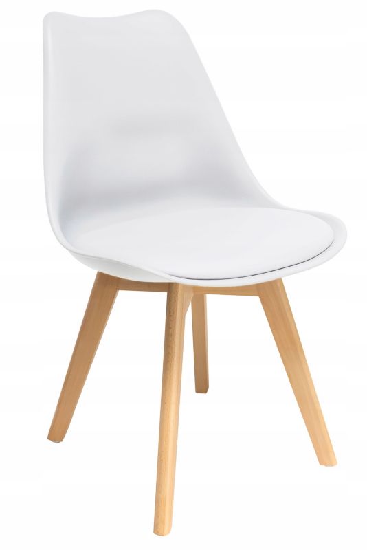 Krzesło skandynawskie JUMI kuchenne wygodne OSLO białe 1 szt.