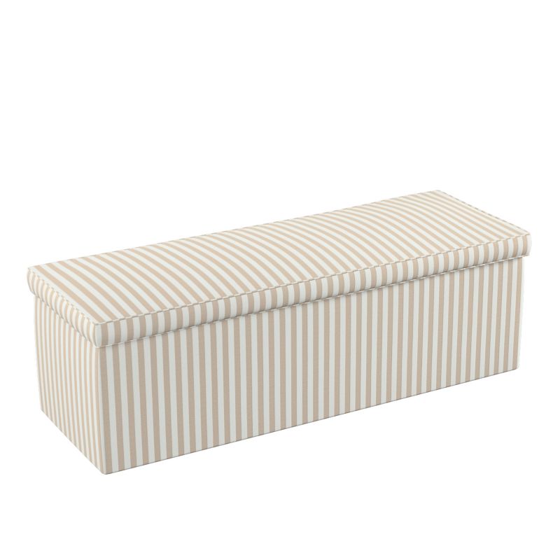 Skrzynia tapicerowana Dekoria 120 x 40 x 40 cm beżowo-białe pasy (1,5cm) 1 szt.