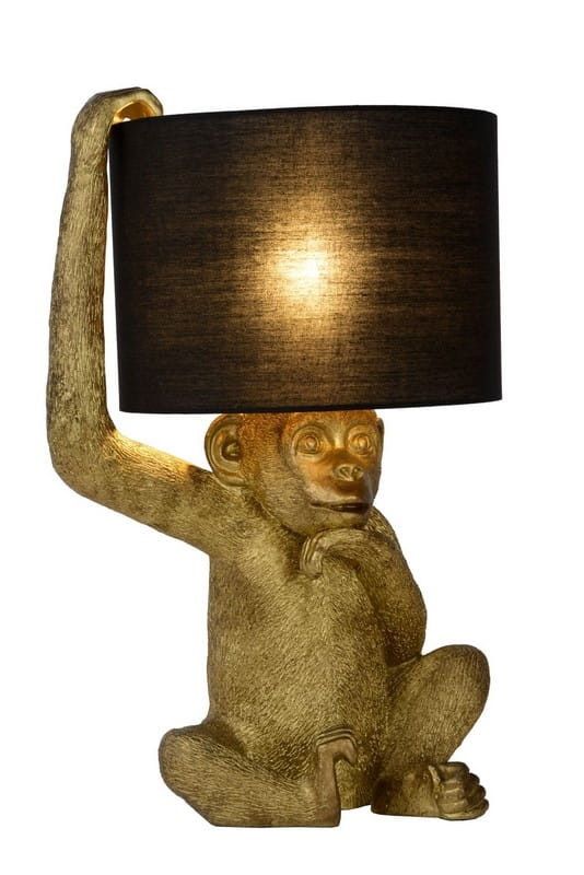Lampa stołowa Lucide Extravaganza Chimp złoto-czarna 1 x E14 x 40W IP20 wym: 45 x 30 x 30 cm tworzywo sztuczne - 1 szt.