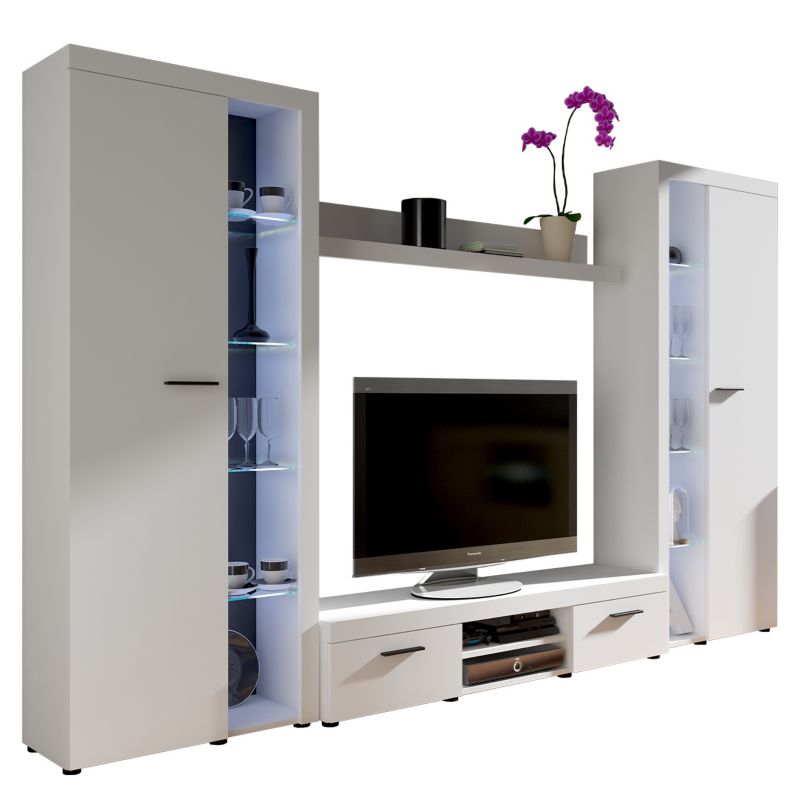 Meblościanka MIRJAN 24 Rumba XL z oświetleniem LED biały 1 kpl.