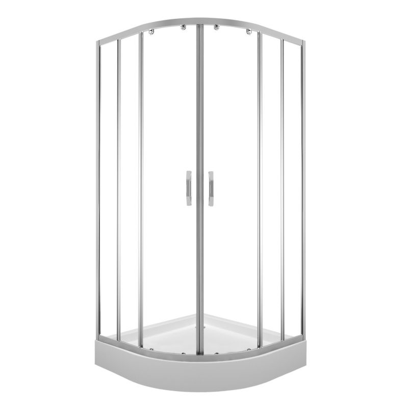 Kabina prysznicowa Durasan R55 90x90 cm półokrągła chrom 8 mm niski brodzik w zestawie 1 szt.
