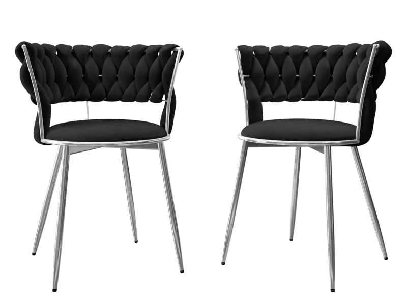 Komplet 2 krzeseł tapicerowanych MIRJAN 24 Muz DC-1141/CM czarny 2 szt.