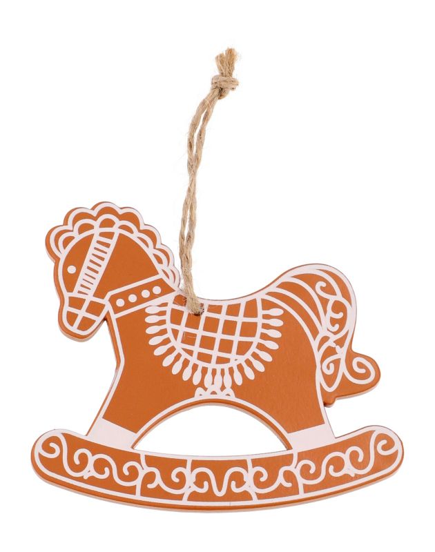 Zawieszka konik na biegunach 9 cm brązowa