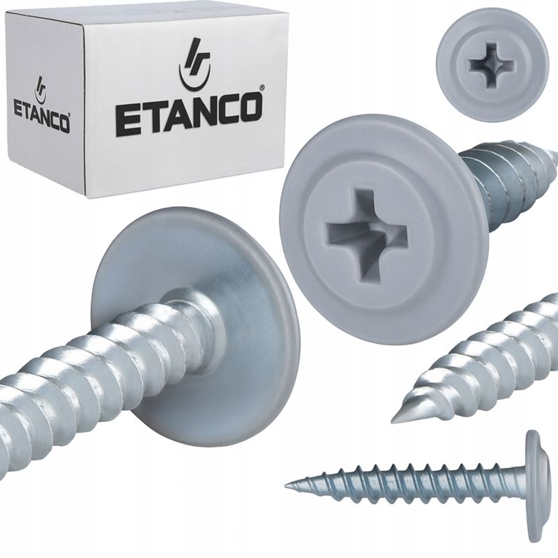 Wkręty Podkładkowe Etanco Do Stali, Zszywka 4,2X19Mm, Ral7040 Gm-S 250Szt