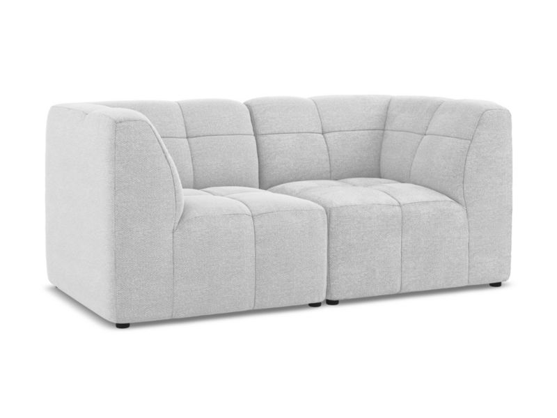 Modułowa sofa 2-osobowa LaMiaSofa GRADO z tkaniny bouclé 180x90 cm srebrny 1 szt.
