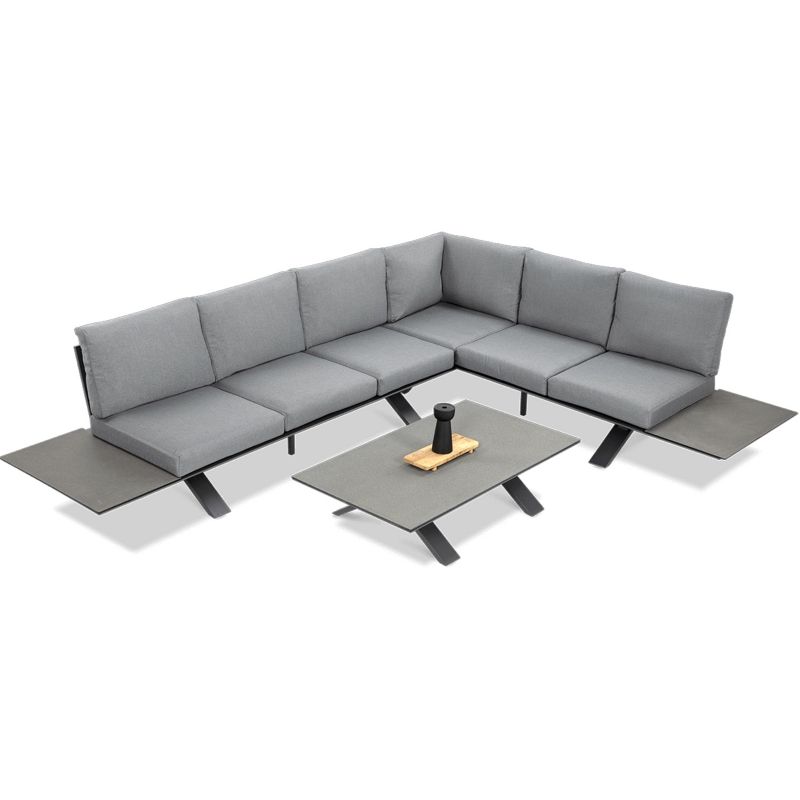 Zestaw Mebli Ogrodowych Focus Garden Narożnik Ogrodowy Stolik Kawowy Sorrento Szary 1 kpl